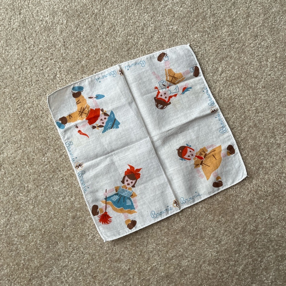 Vintage Brownie Girl Scouts Handkerchief